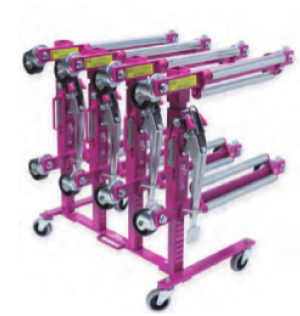 UNX G5211PKG 4 Dollies w/Storage Rack