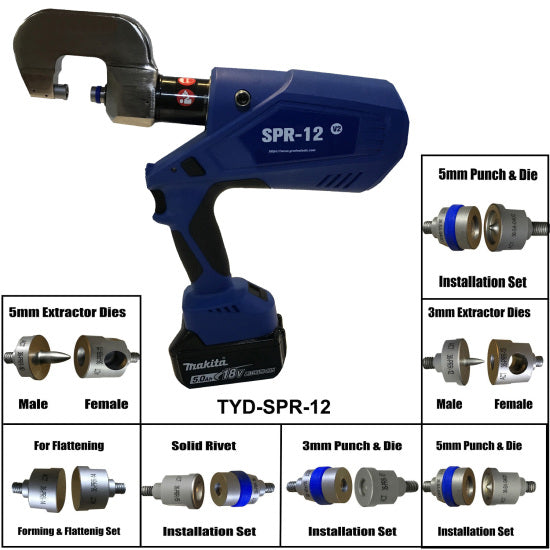 GTS ACT-36061 SPR-12 Aluminum Self-Piercing Rivet Gun Kit