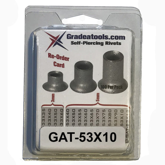 GTS GAT53X100 5.3mm X 10.0mm Self Piercing Rivets, 100/Box